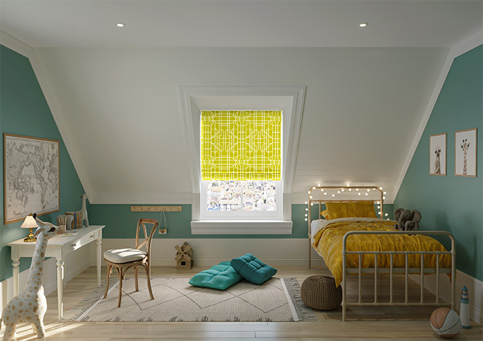 Bamboo Brights, Chartreuse - Roman Blind - Image 8